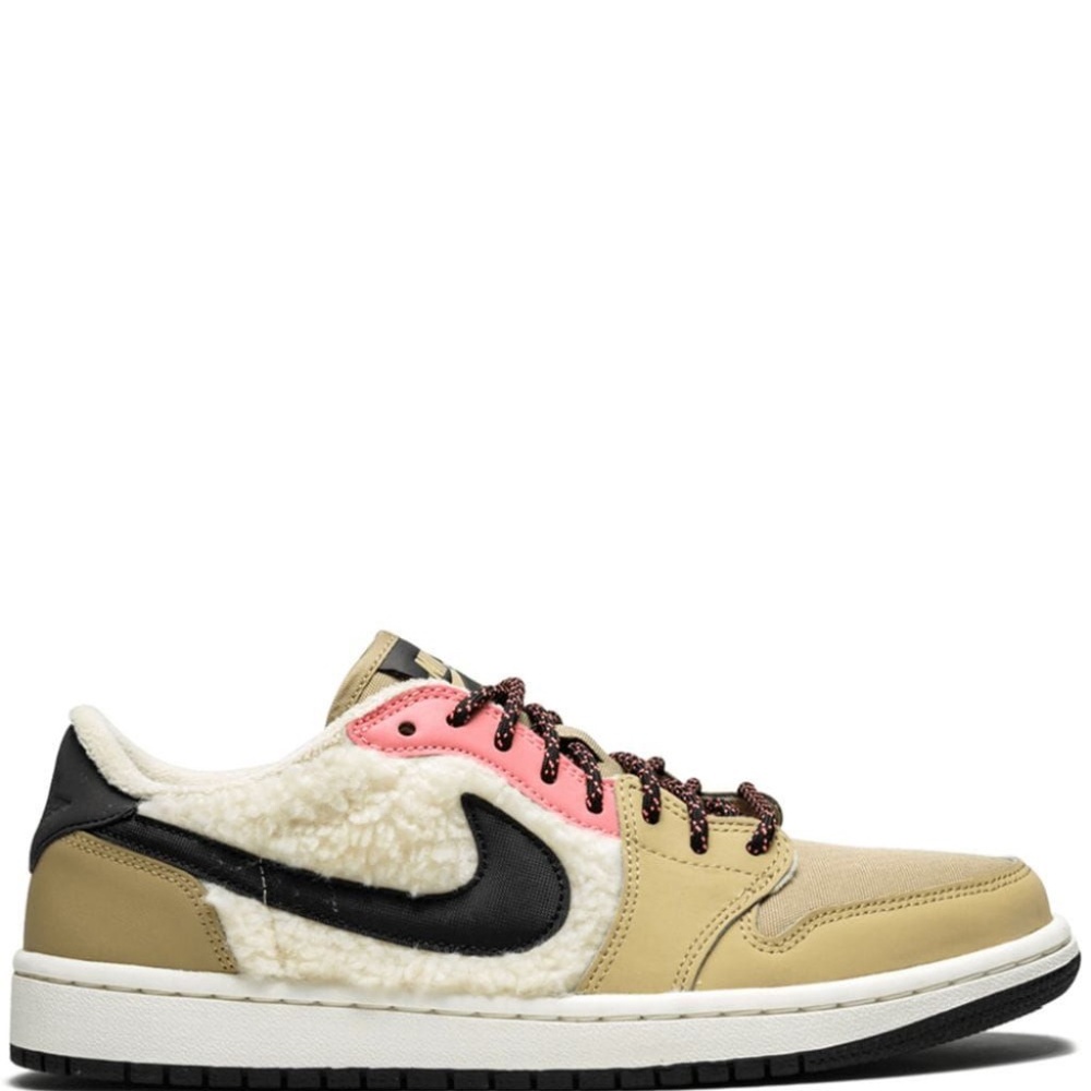 NEW Jordan WMNS Air Jordan 1 Retro Low OG sneakers Faux Fur Sherpa Sz 5.5